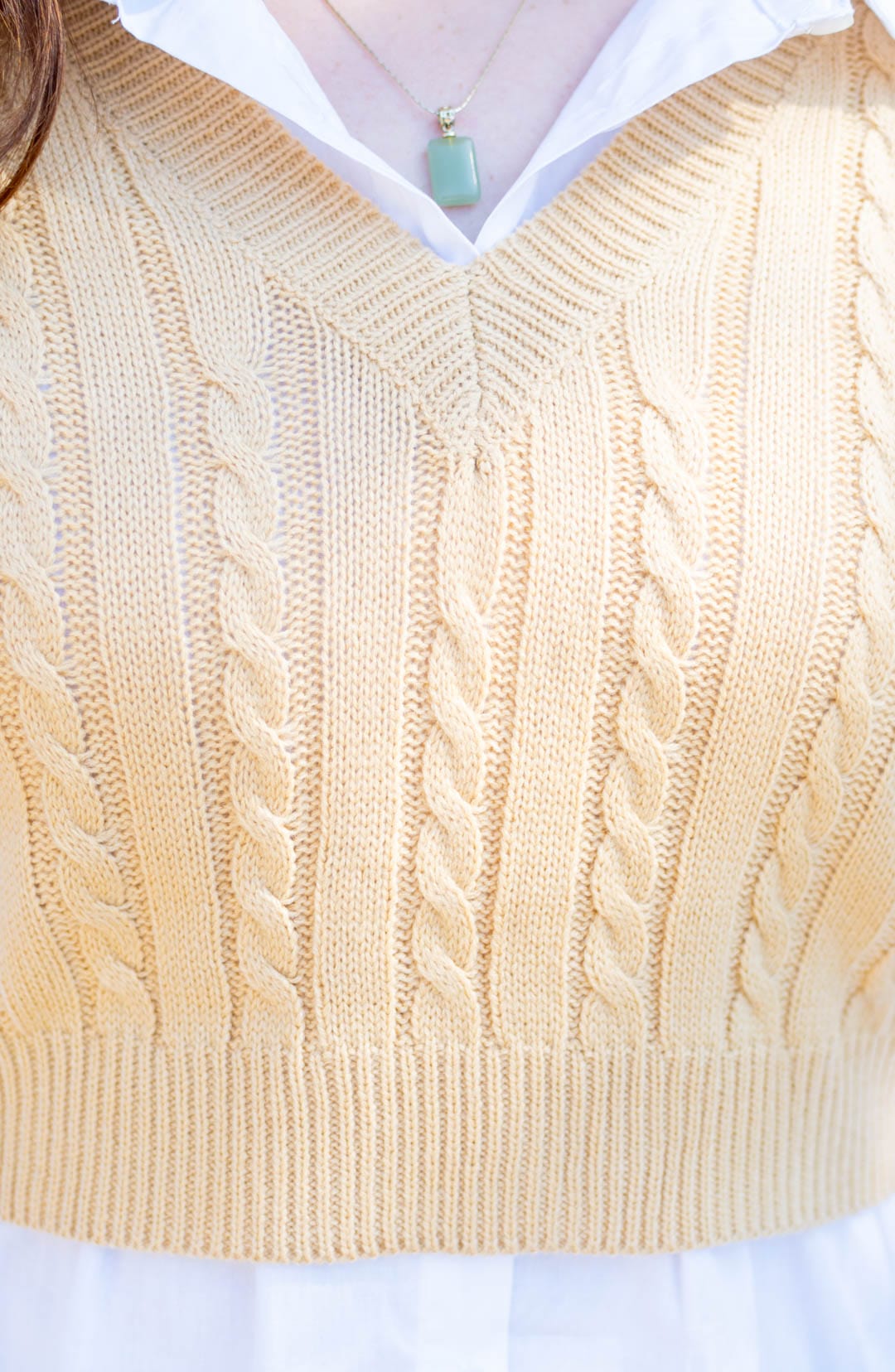 Charrisheleven Tops Be Chic Beige Cable Knit Sweater Vest