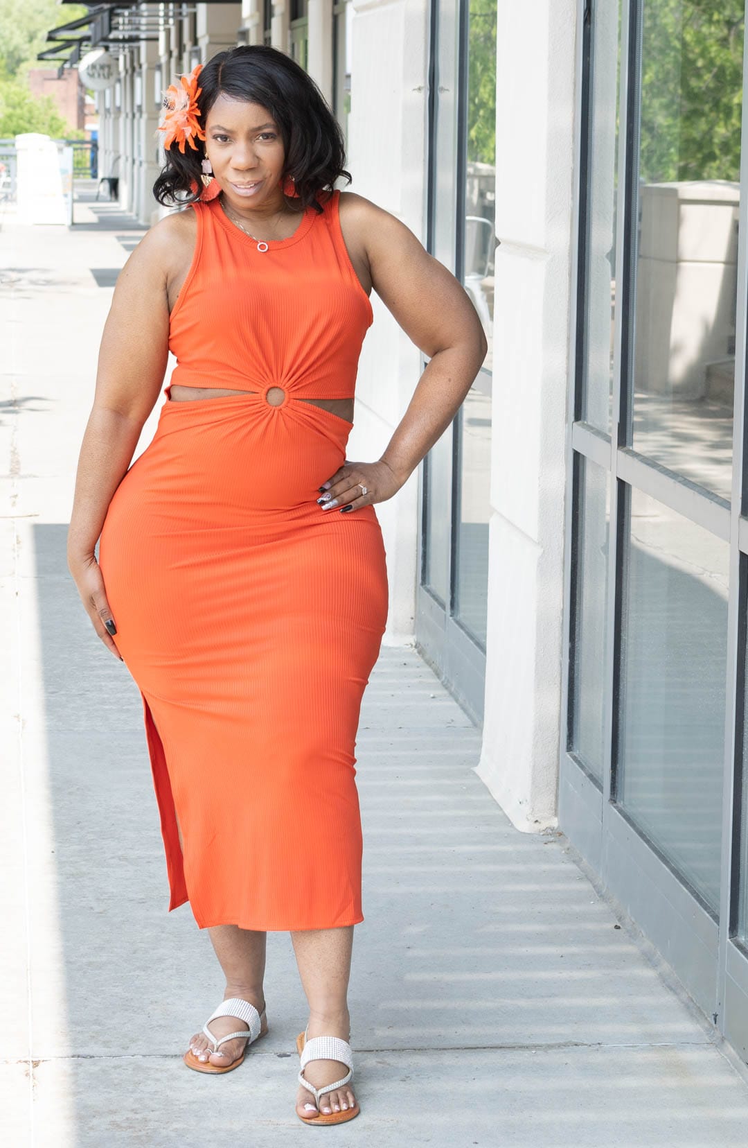 Charrisheleven Dresses Flaunt It Petite Orange Cut Out Maxi Dress