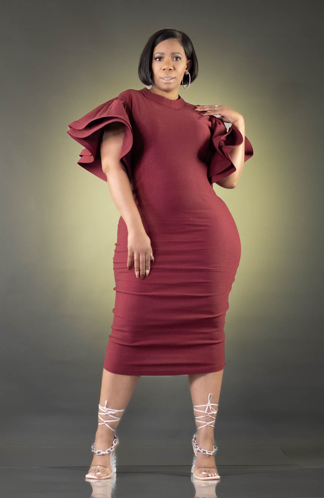 Chic Slit Slim Waist Mid Length Bodycon Gown Slim Women's Dress - The  Little Connection