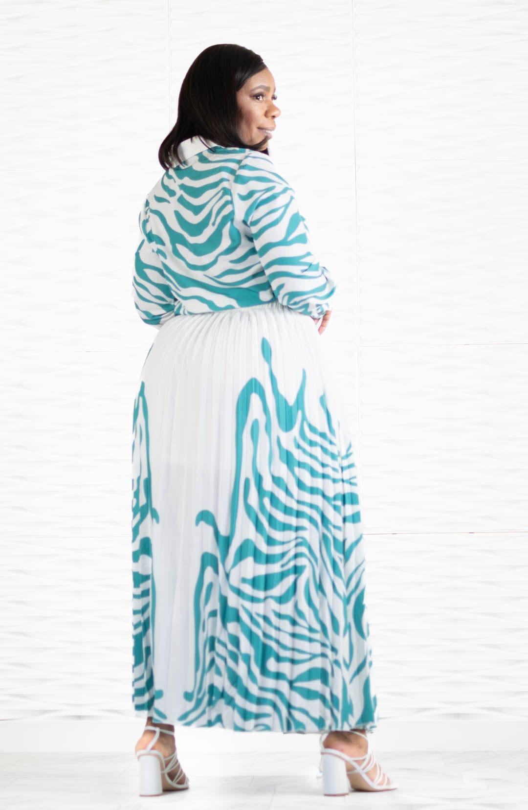 Charrisheleven Sets Sunday Best Green Zebra Print Maxi Skirt Two Piece Set [PRE-ORDER EST. TO SHIP 5/24]